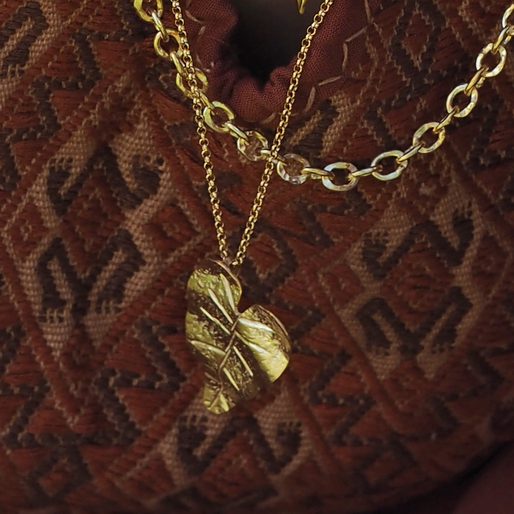 Foresta Gold Taro Leaf Pendant