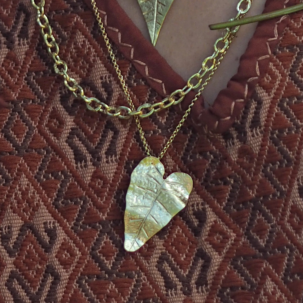 Foresta Gold Taro Leaf Pendant