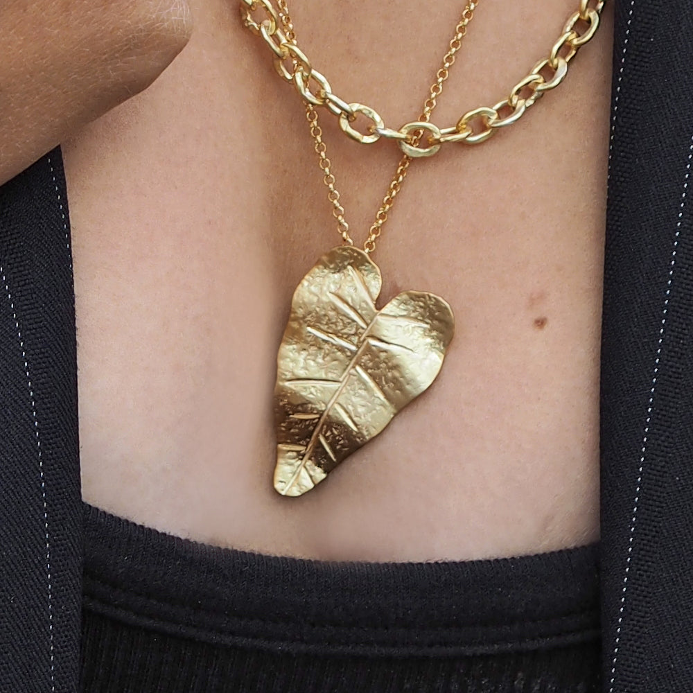 Foresta Gold Taro Leaf Pendant