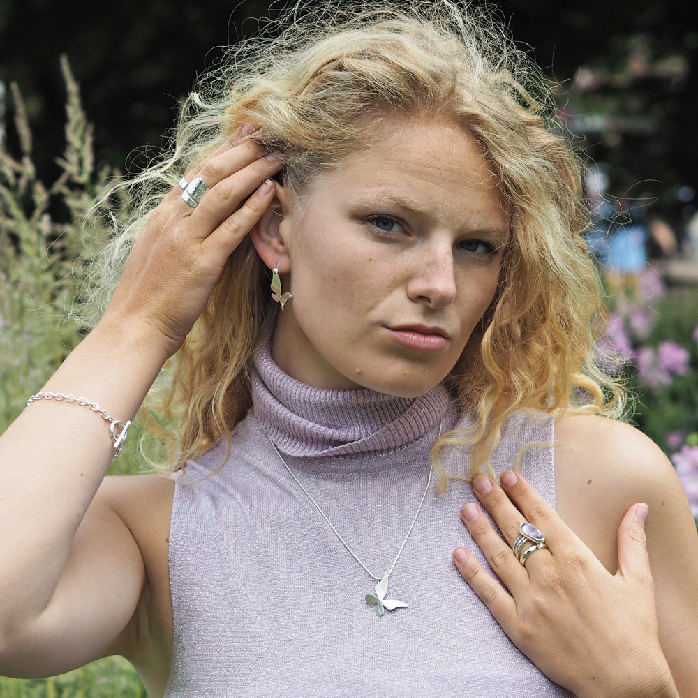 Mariposa Small Matt Drop Earrings