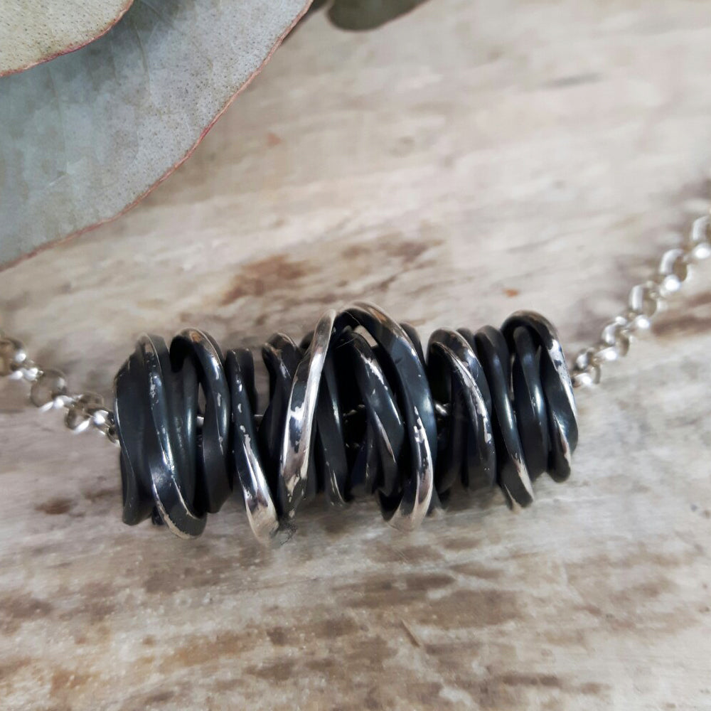 Lattice Oxidised Pendant Handcrafted in Sterling Silver