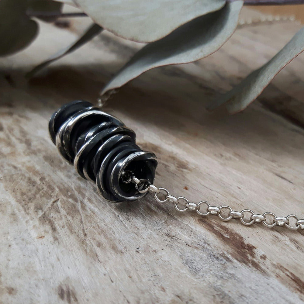 Lattice Oxidised Pendant Handcrafted in Sterling Silver