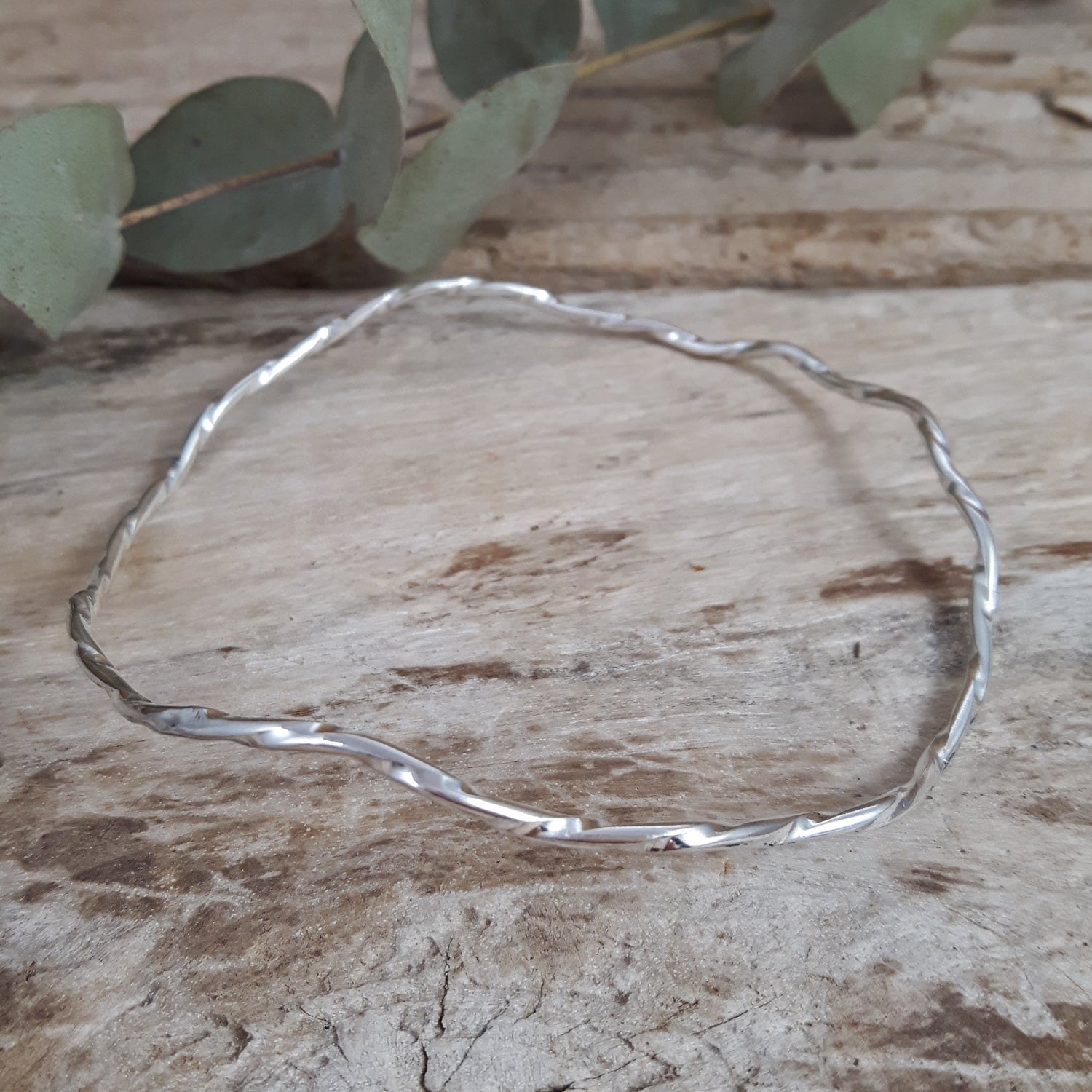 Lattice Single Bangle Handcrafted in Sterling Silver