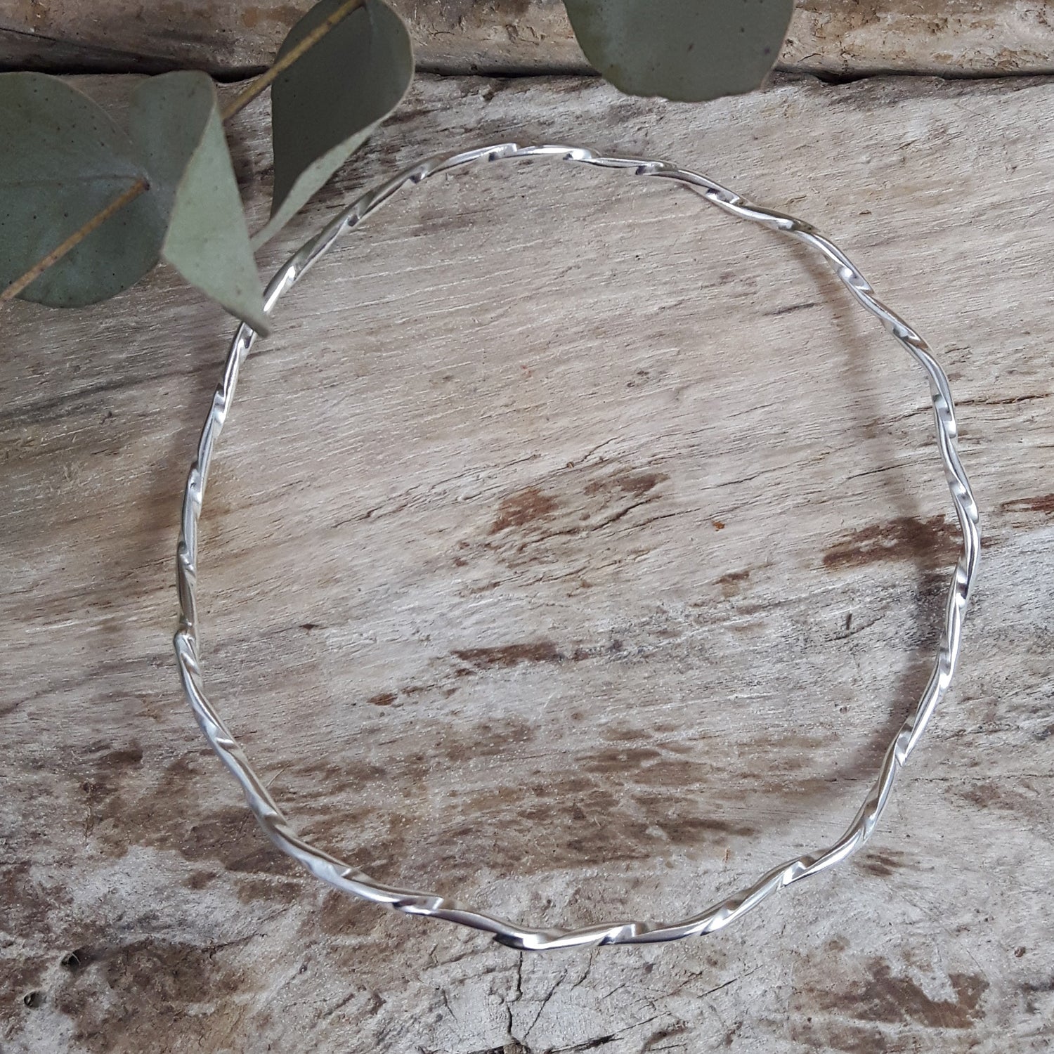Lattice Single Bangle Handcrafted in Sterling Silver