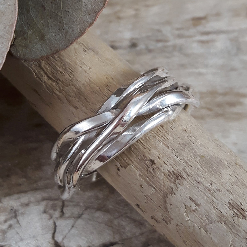 Lattice Thin Ring Handcrafted in Sterling Silver