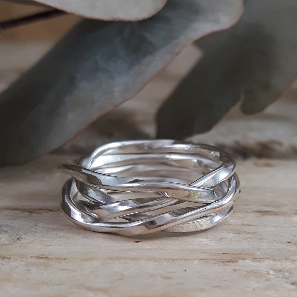 Lattice Thin Ring Handcrafted in Sterling Silver