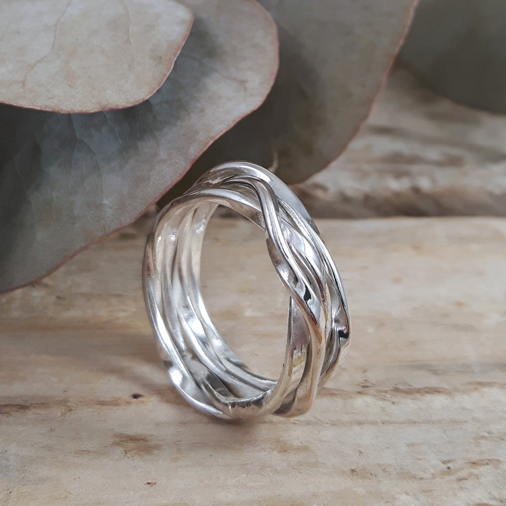 Lattice Thin Ring Handcrafted in Sterling Silver
