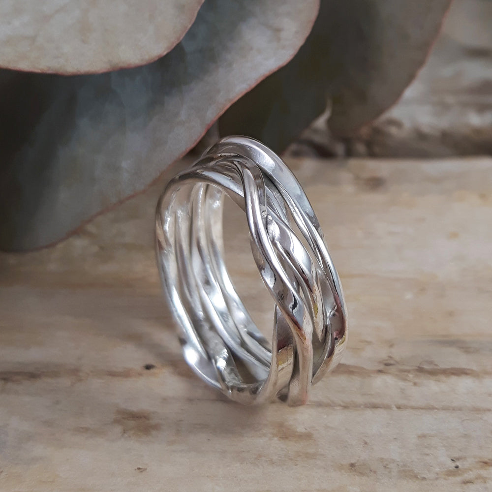 Lattice Thin Ring Handcrafted in Sterling Silver