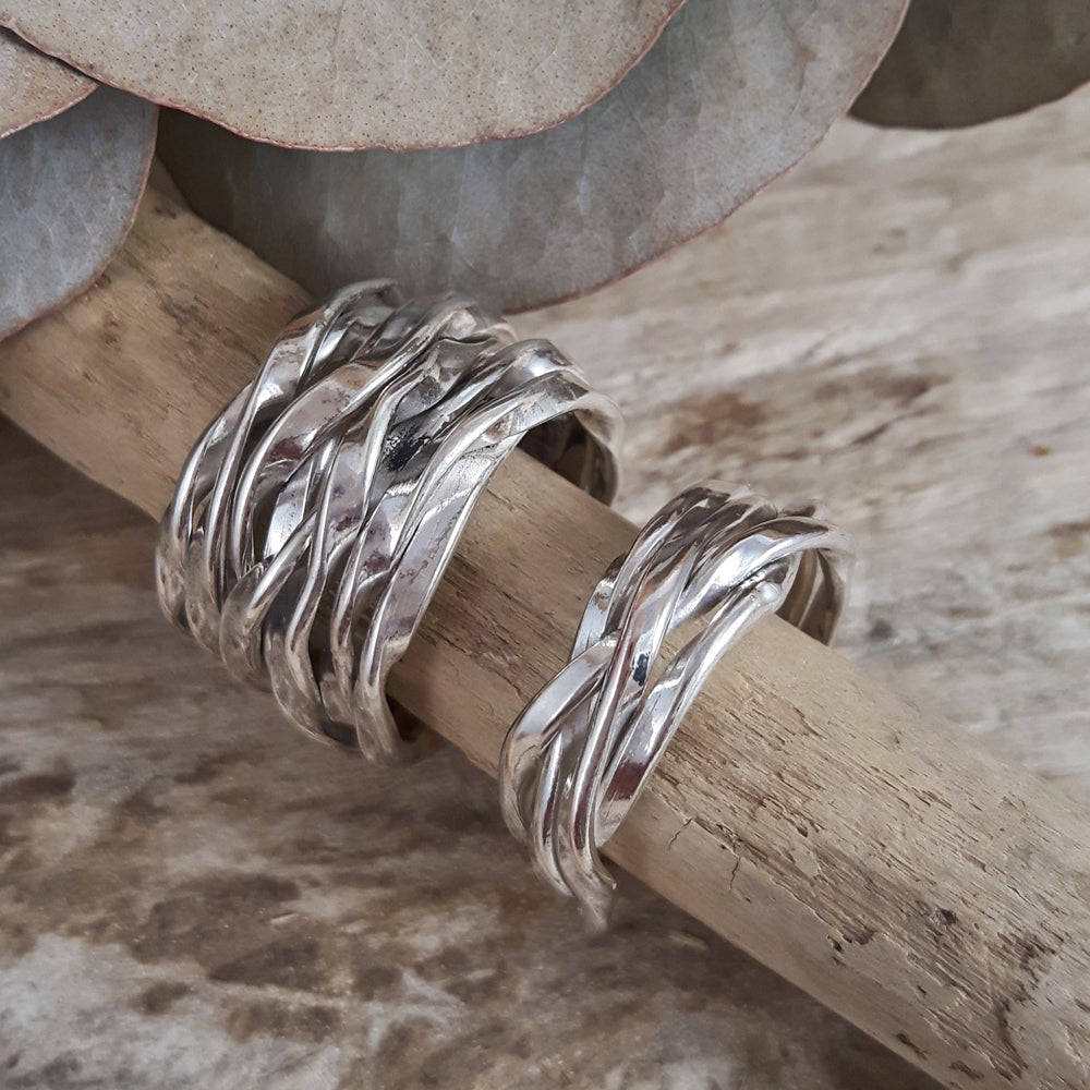 Lattice Wide Silver Ring Handcrafted in Sterling Silver