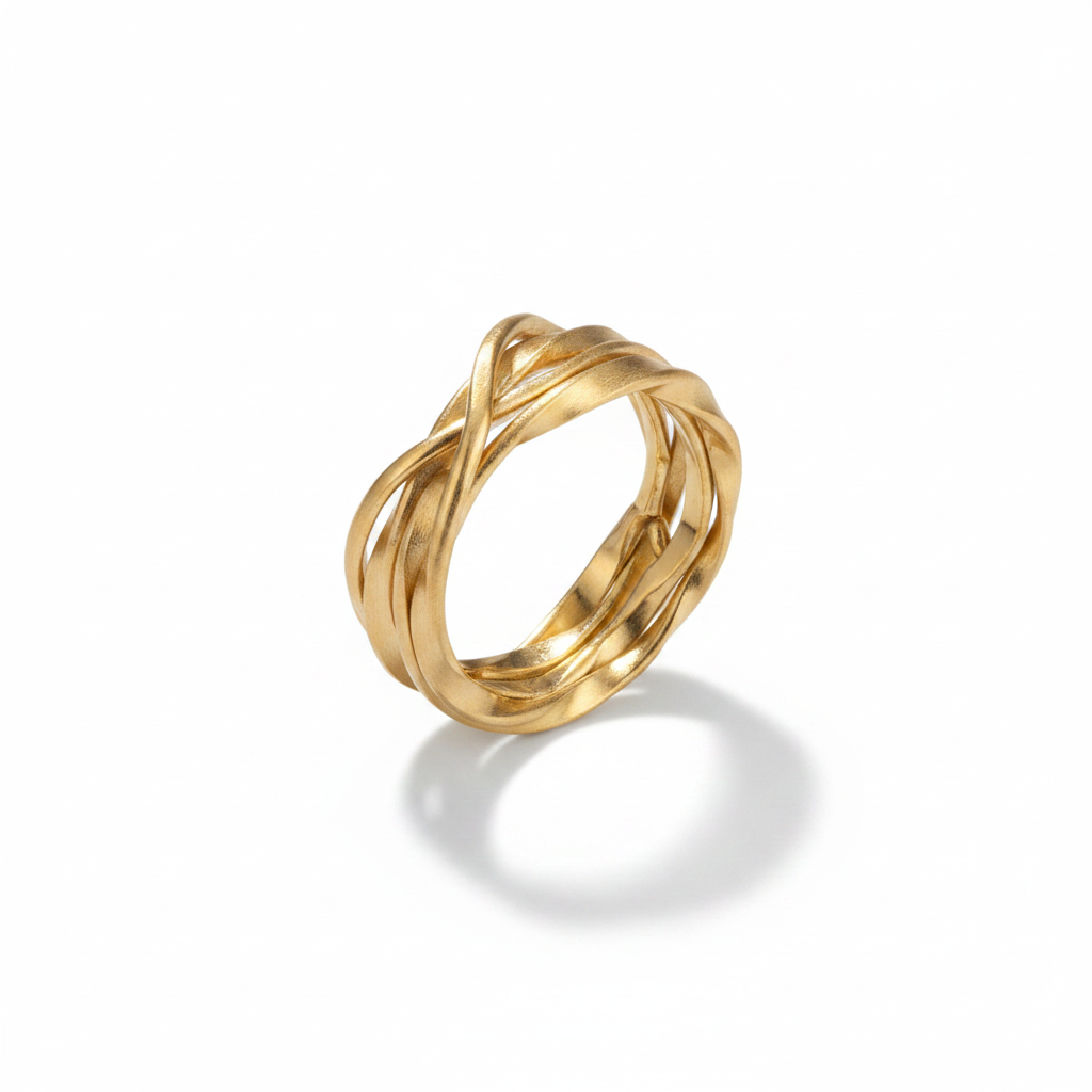 Lattice Thin Gold Plated Ring