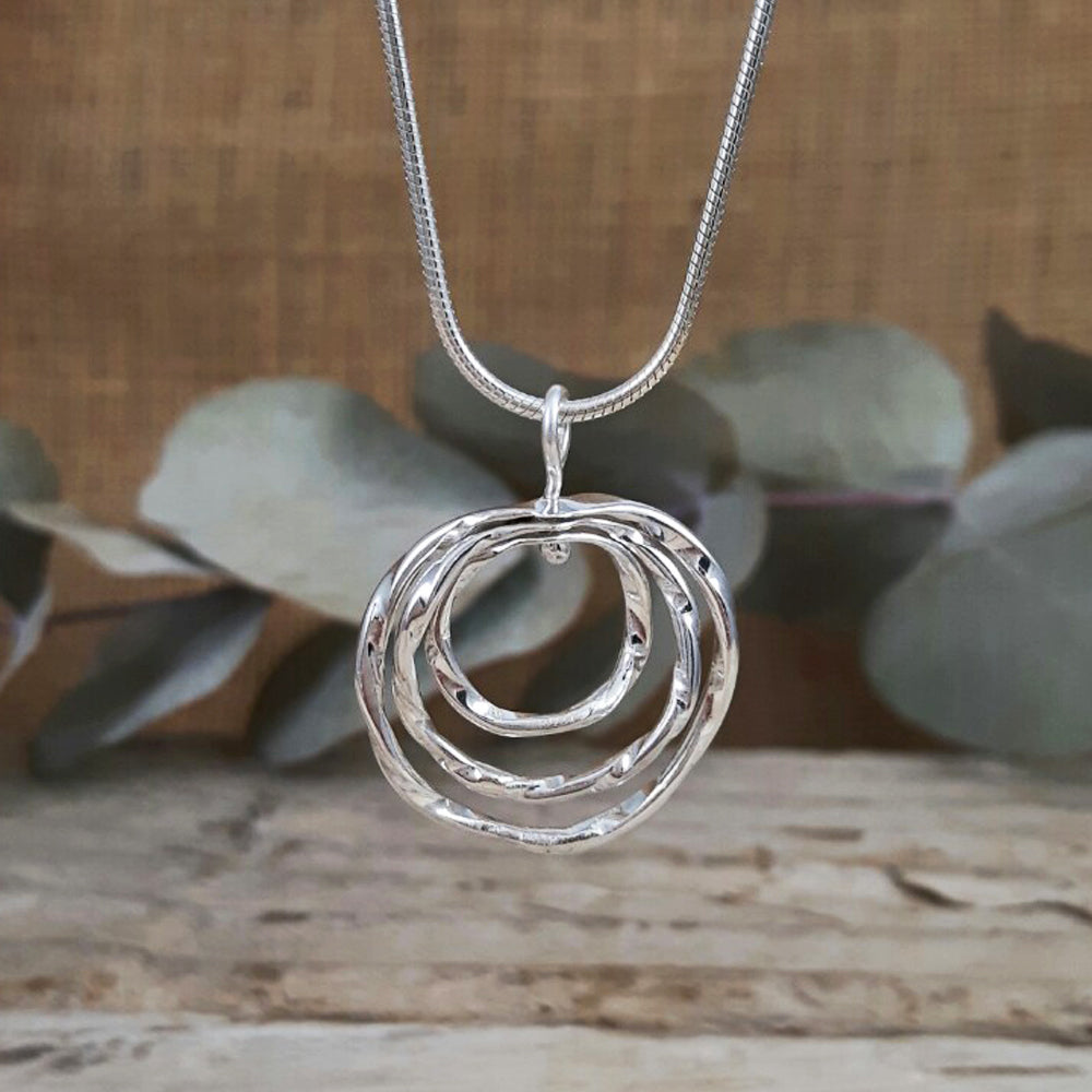 Lattice Trio Small Pendant Handcrafted in Sterling Silver