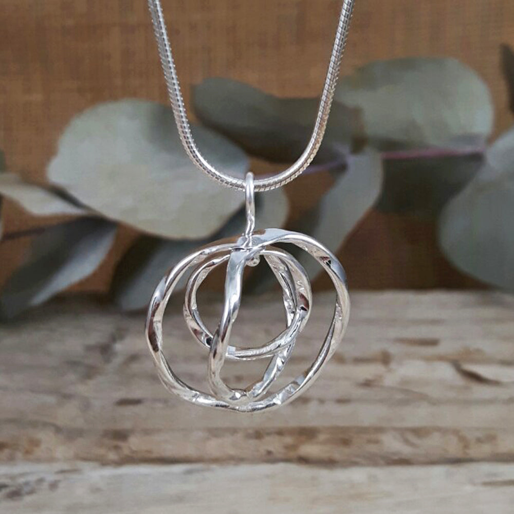 Lattice Trio Small Pendant Handcrafted in Sterling Silver