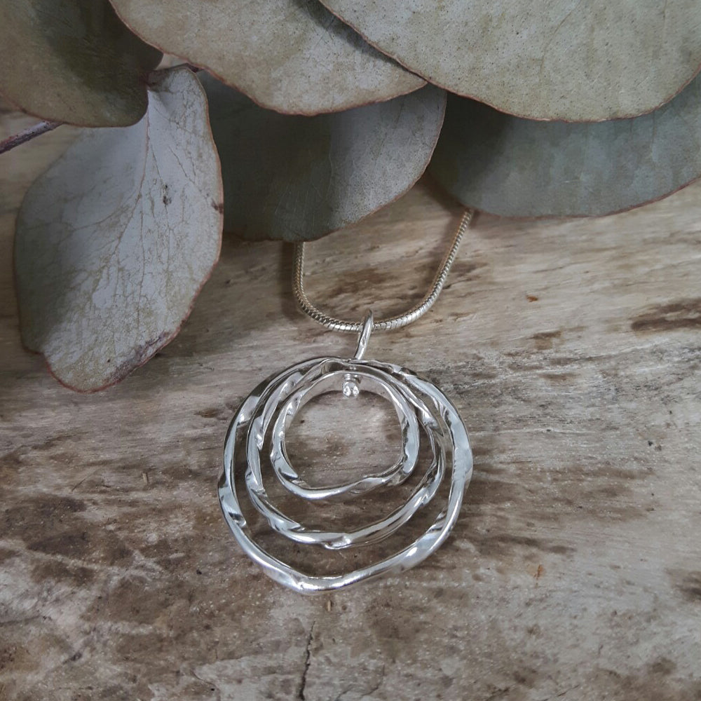 Lattice Trio Small Pendant Handcrafted in Sterling Silver