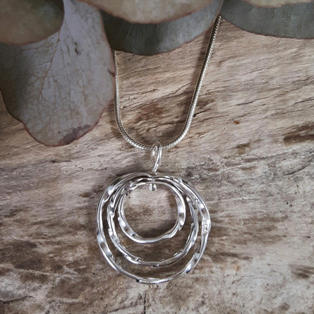 Lattice Trio Small Pendant Handcrafted in Sterling Silver