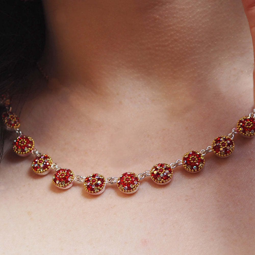 Allegra Red Rd Daisy Necklace