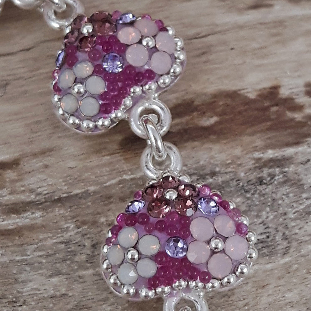 heart bracelet opalescent crystal detail