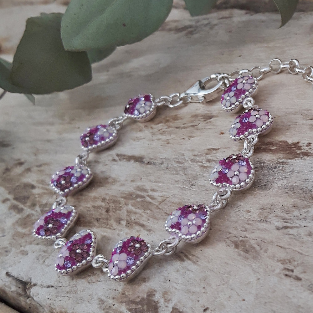 lilac bracelet sterling silver jewellery UK