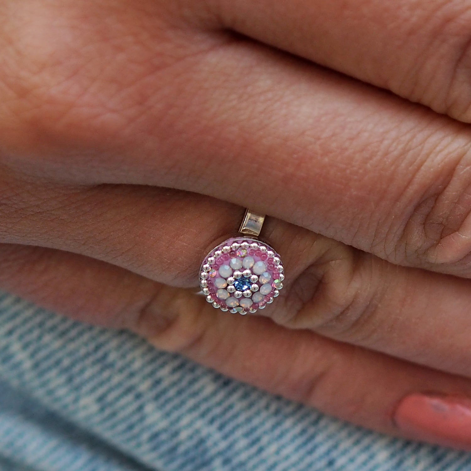lilac ring worn on hand everyday jewellery