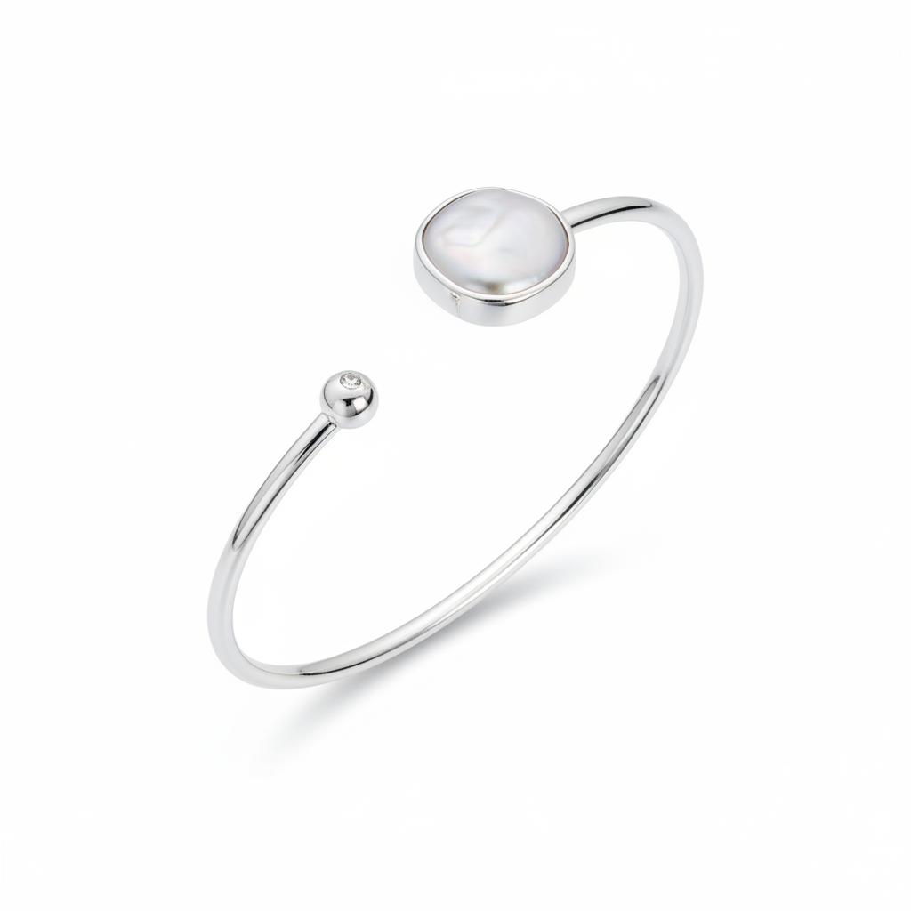 Luminous Pearl Cuff | Sterling Silver