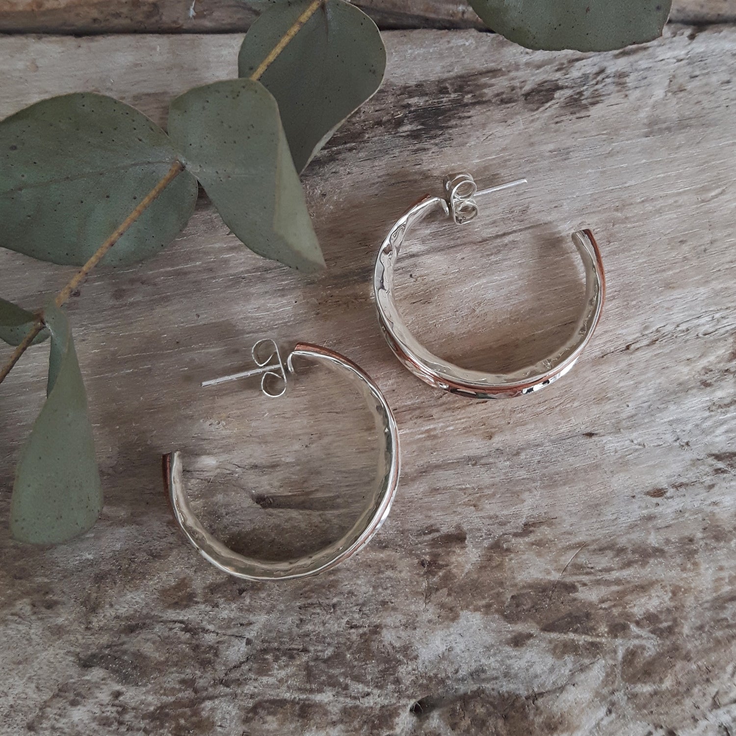 Duo Marseille Ag/Cu Hoop Earrings