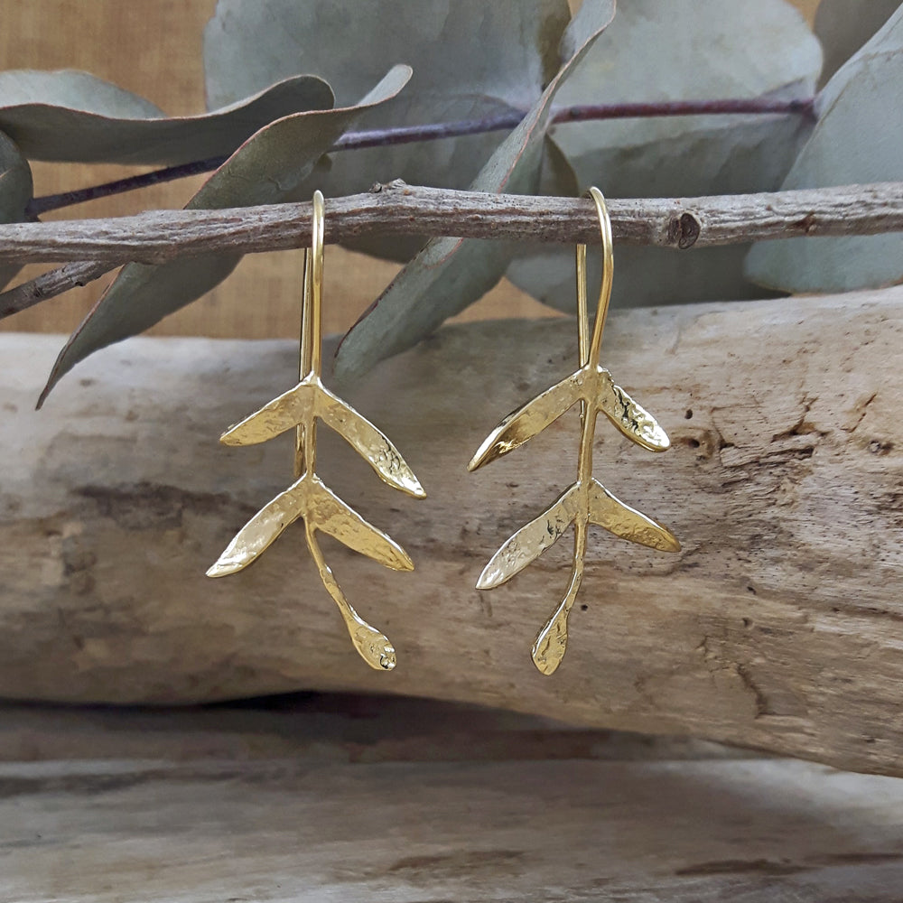 Foresta Gold Mistletoe Drop Earrings