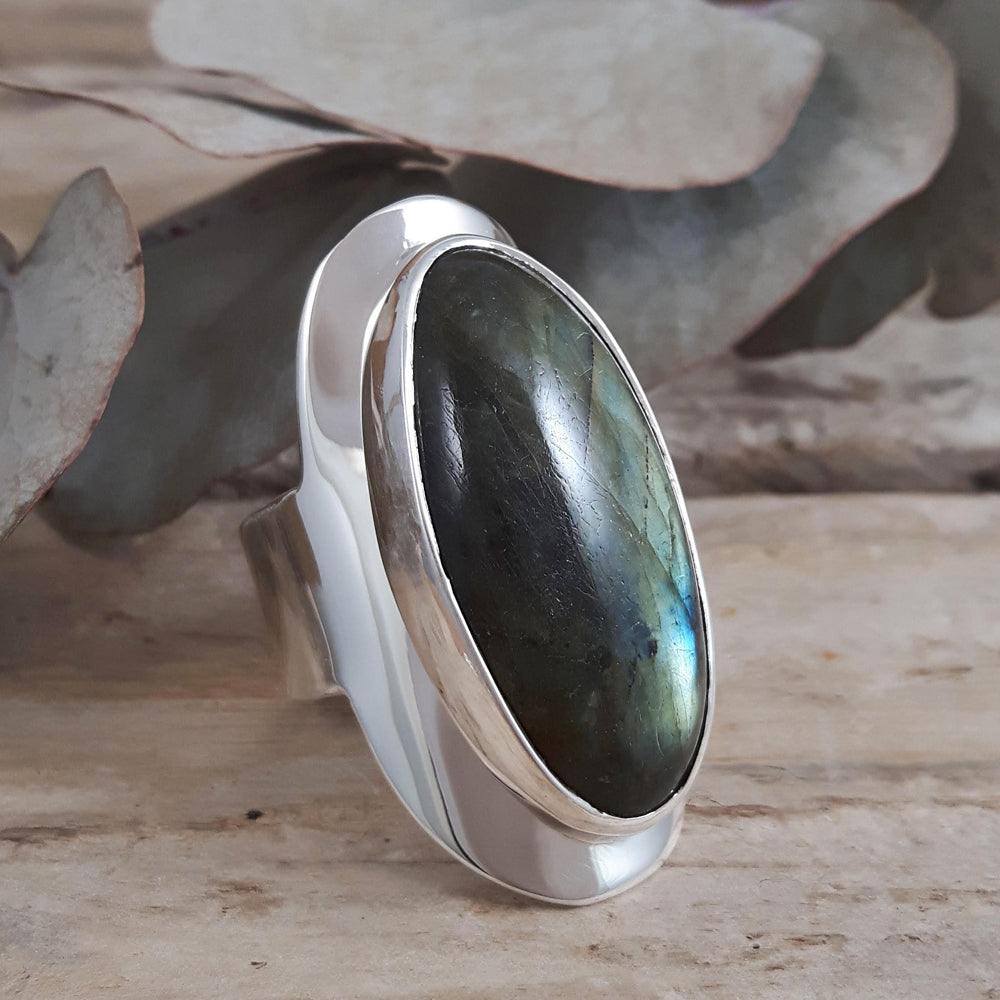 Monet Labradorite Oval XL01 Adjustable Ring A