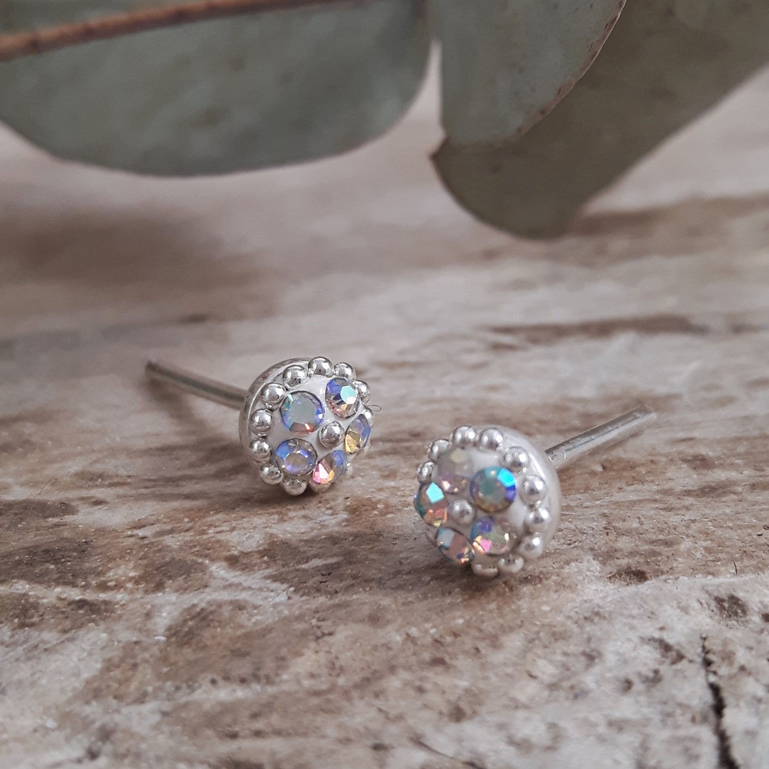 Allegra White Tiny Stud Earrings
