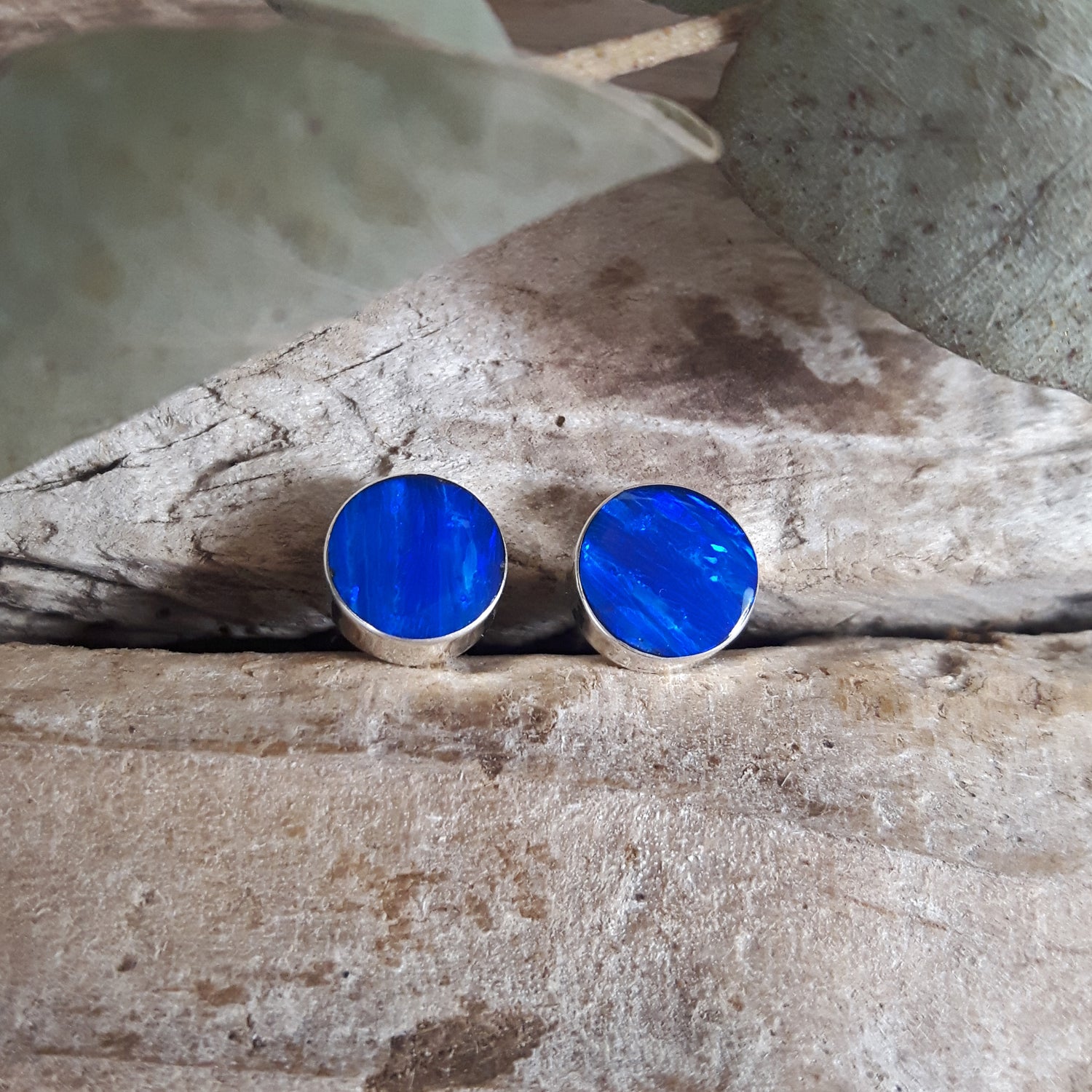 Flinder Blue Dotty Stud Earrings