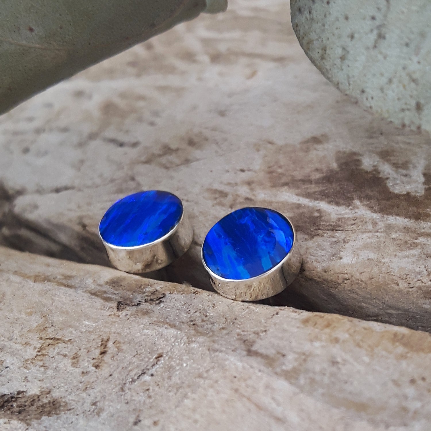 Flinder Blue Dotty Stud Earrings