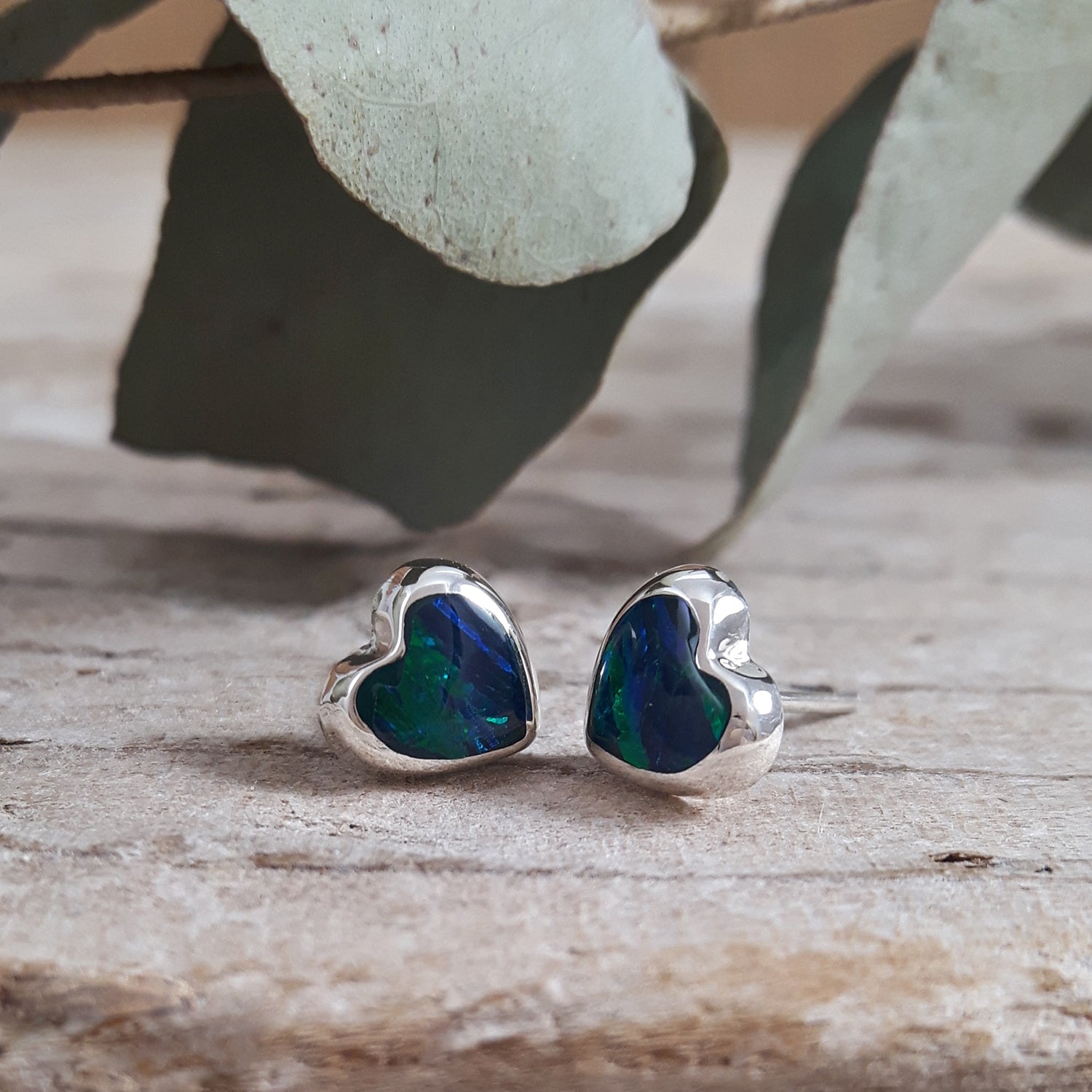 Flinder Heart Emerald Stud Earrings
