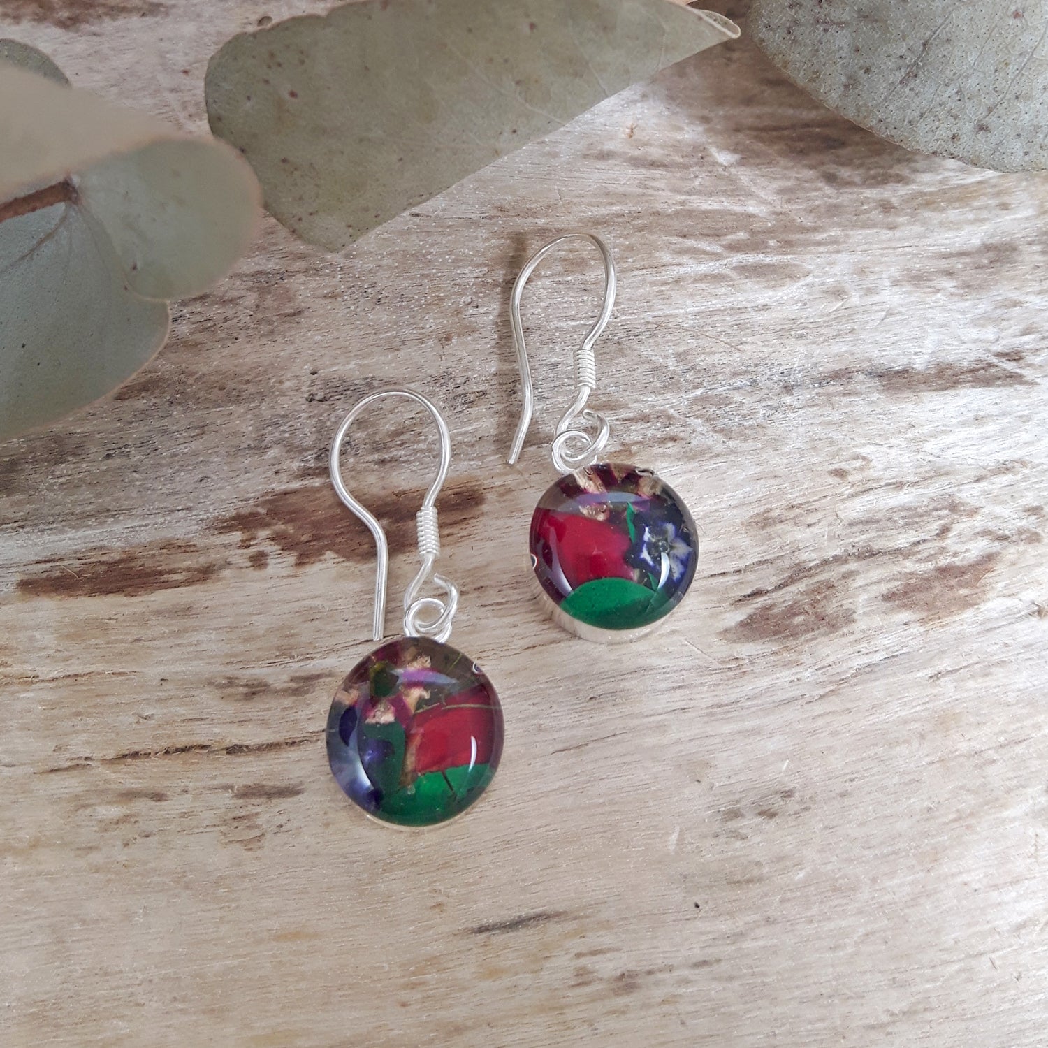 Flores Multi Round Real Flower Drop Earrings