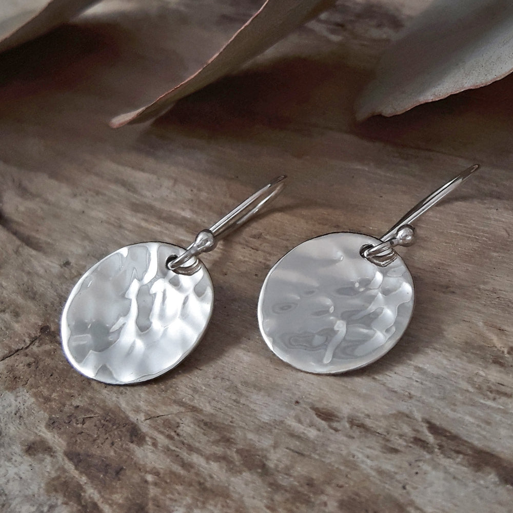 Roma Round Hammered Earrings