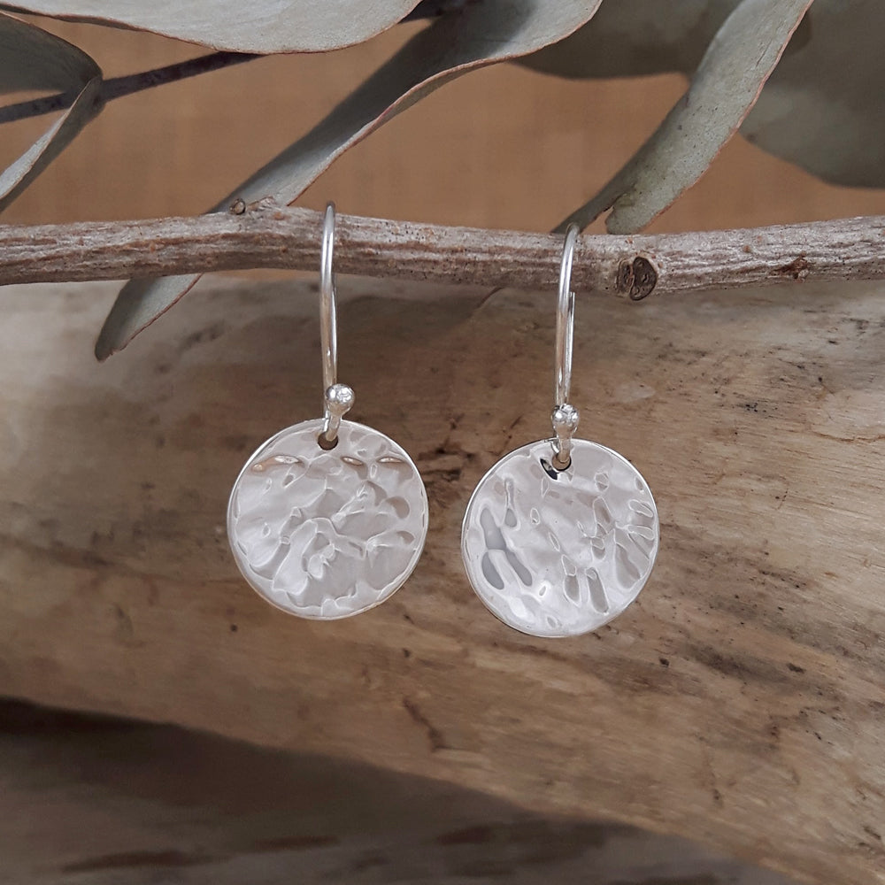 Roma Round Hammered Earrings