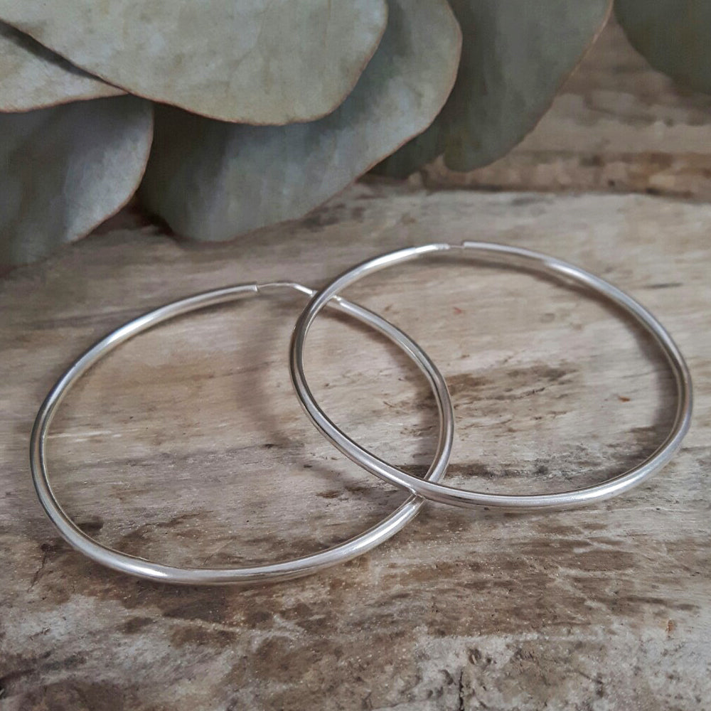 Round 4cm Hoop Earrings