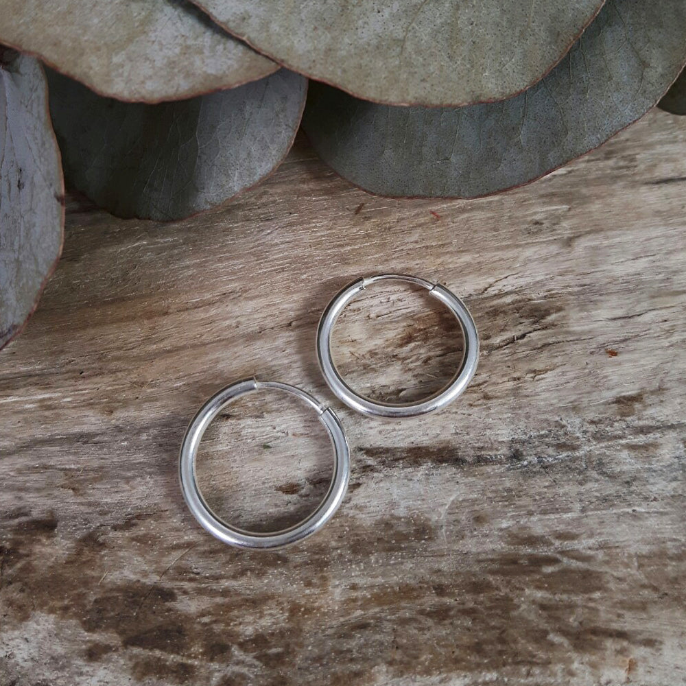 Silver Hoop Earrings Sterling Silver Jewellery Round Silver Hoops