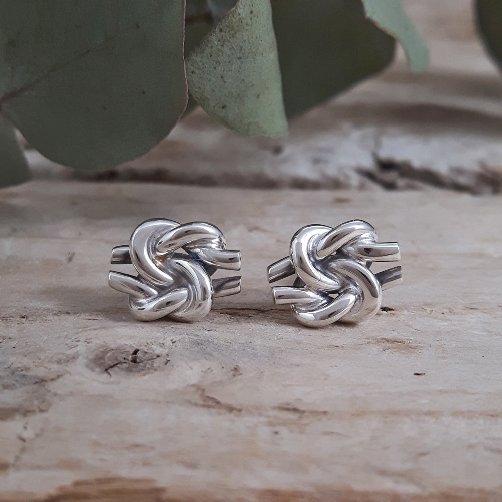 Dara Celtic Knot Silver Stud Earrings
