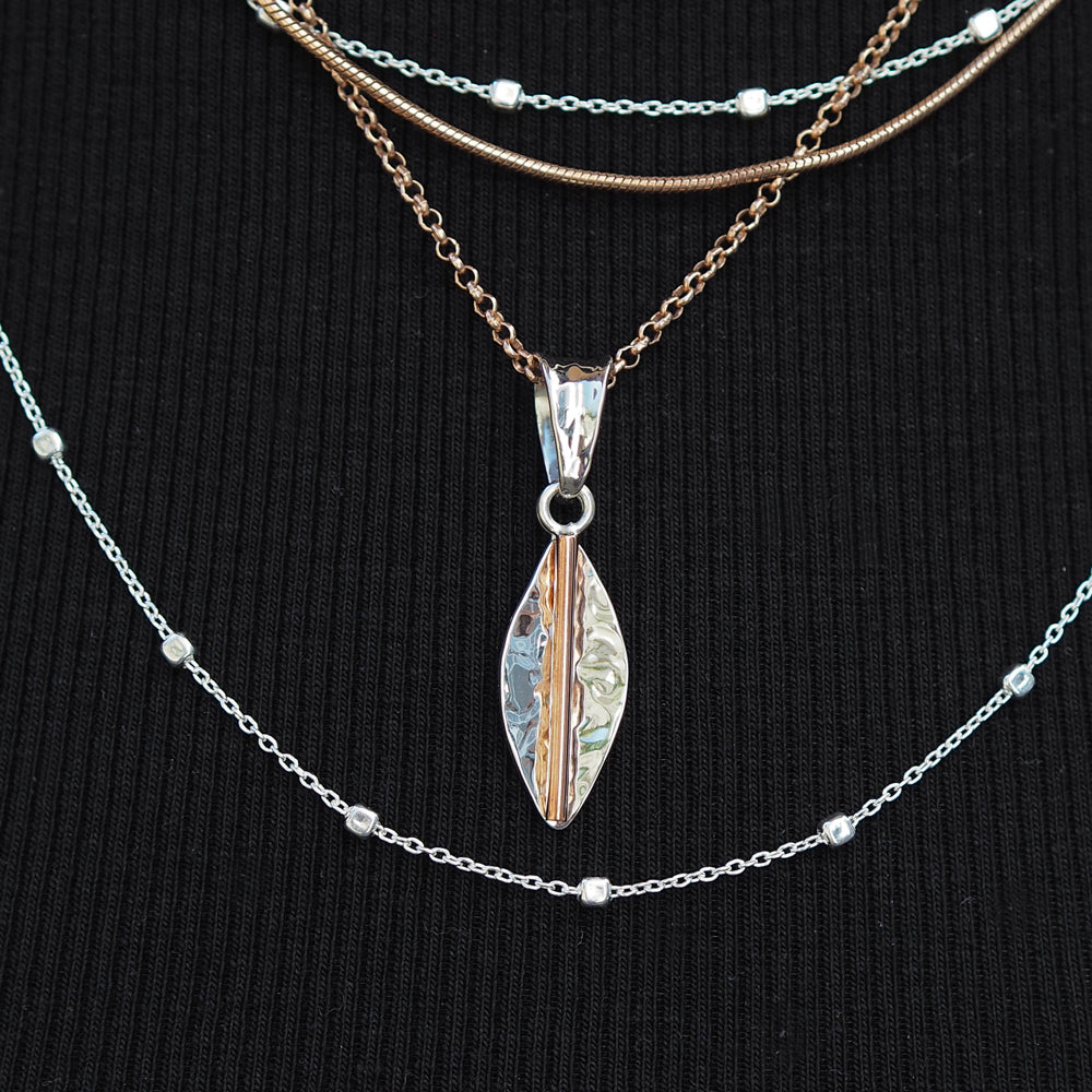 Marseille Leaf Ag/Cu Pendant