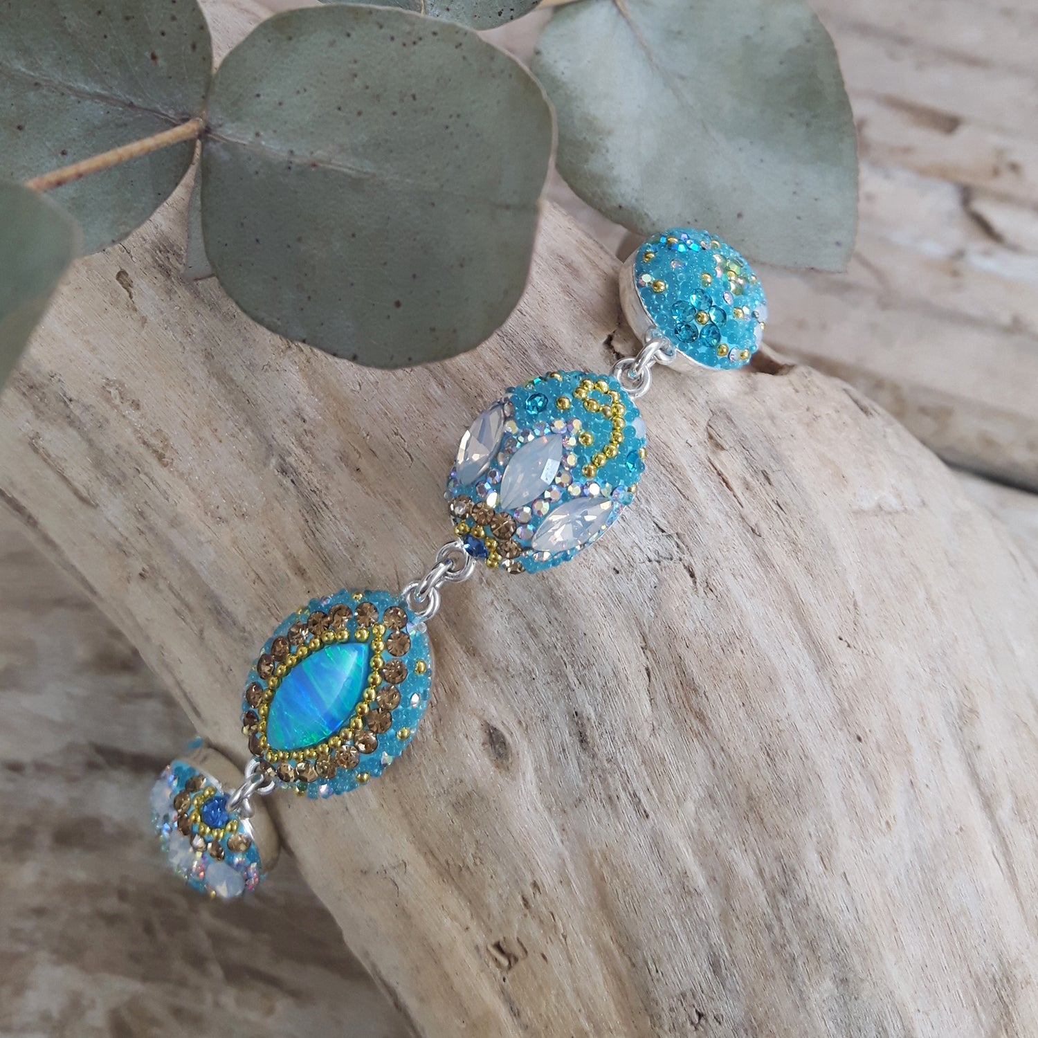 turquoise opal bracelet sterling silver handmade