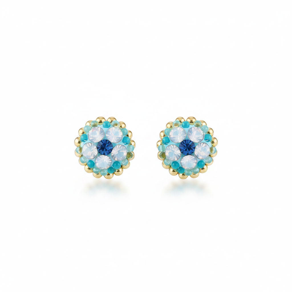 Turquoise Daisy Tiny Stud Earrings
