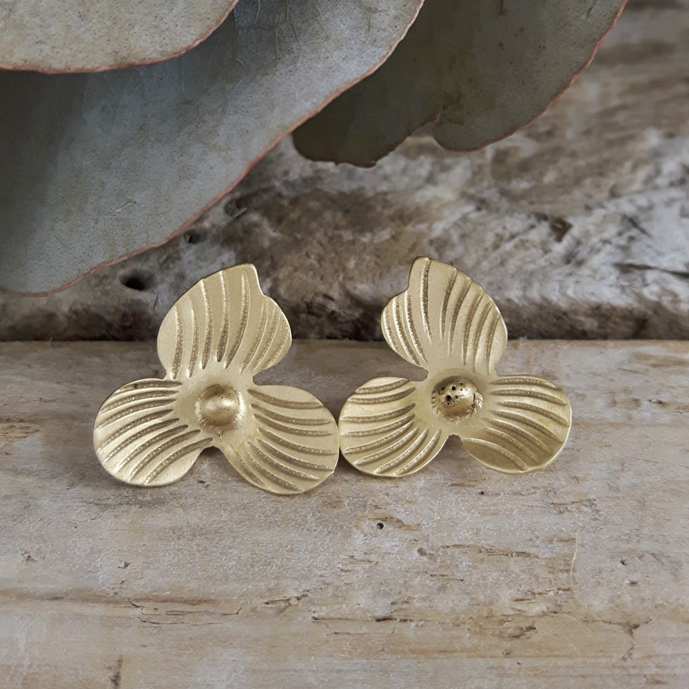Viola Gold Small Stud Earrings