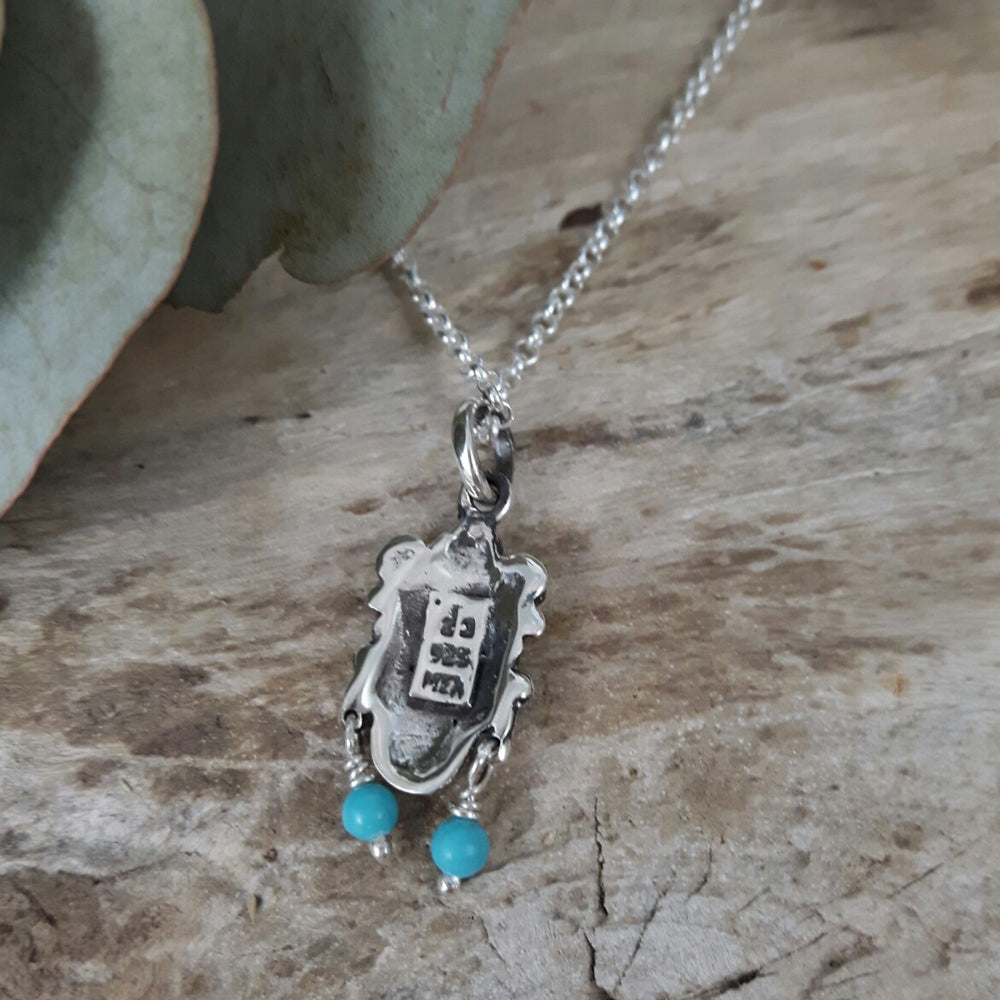 Catrina Skull Silver & Turquoise Pendant