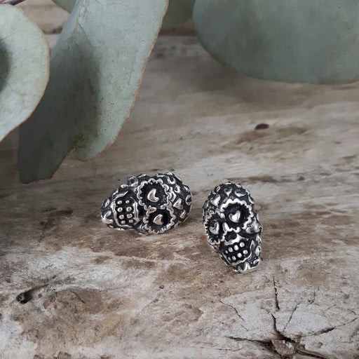 Catrina Skull Sterling Silver Stud Earrings