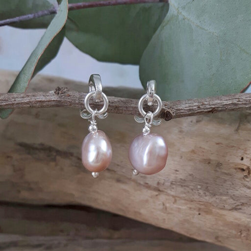 Ella Pink Pearl Earrings