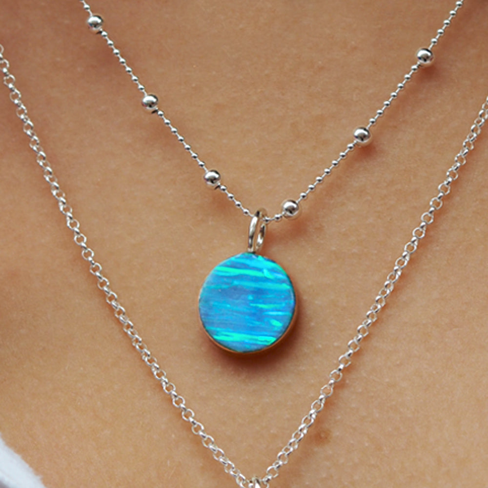 Sterling Silver Flinder Turquoise Opal Dotty Single Pendant