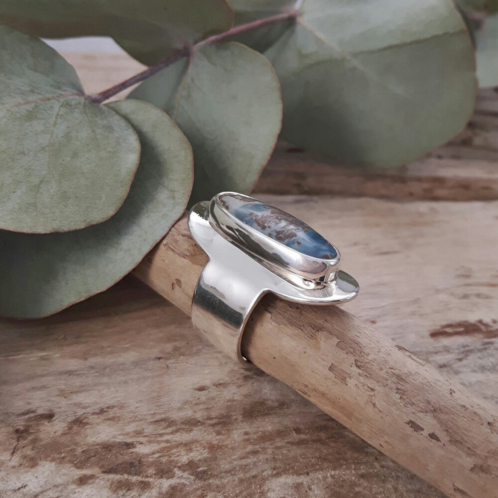 Monet Mexican Lapis Small Oval Adjustable Ring