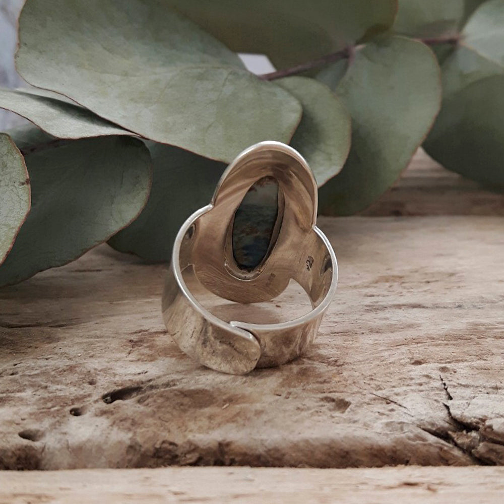 Monet Mexican Lapis Small Oval Adjustable Ring