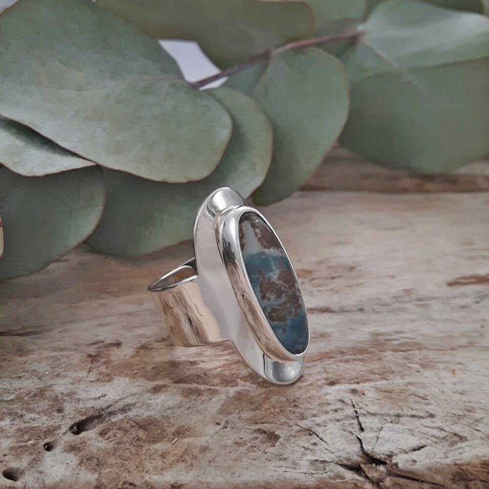 Monet Mexican Lapis Small Oval Adjustable Ring