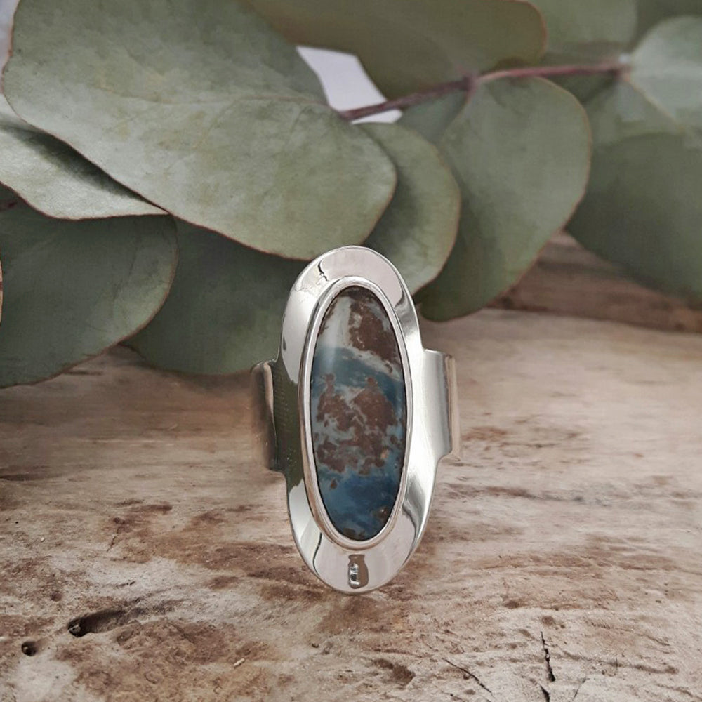 Monet Mexican Lapis Small Oval Adjustable Ring