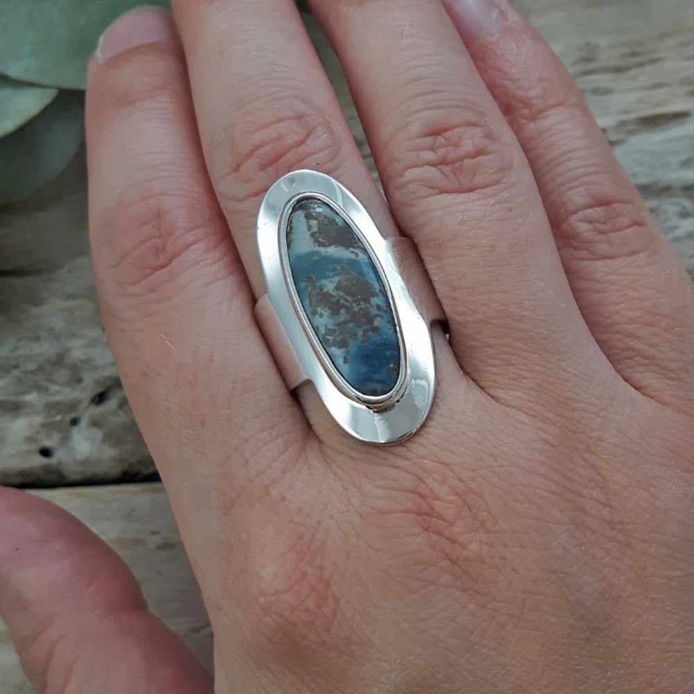 Monet Mexican Lapis Small Oval Adjustable Ring