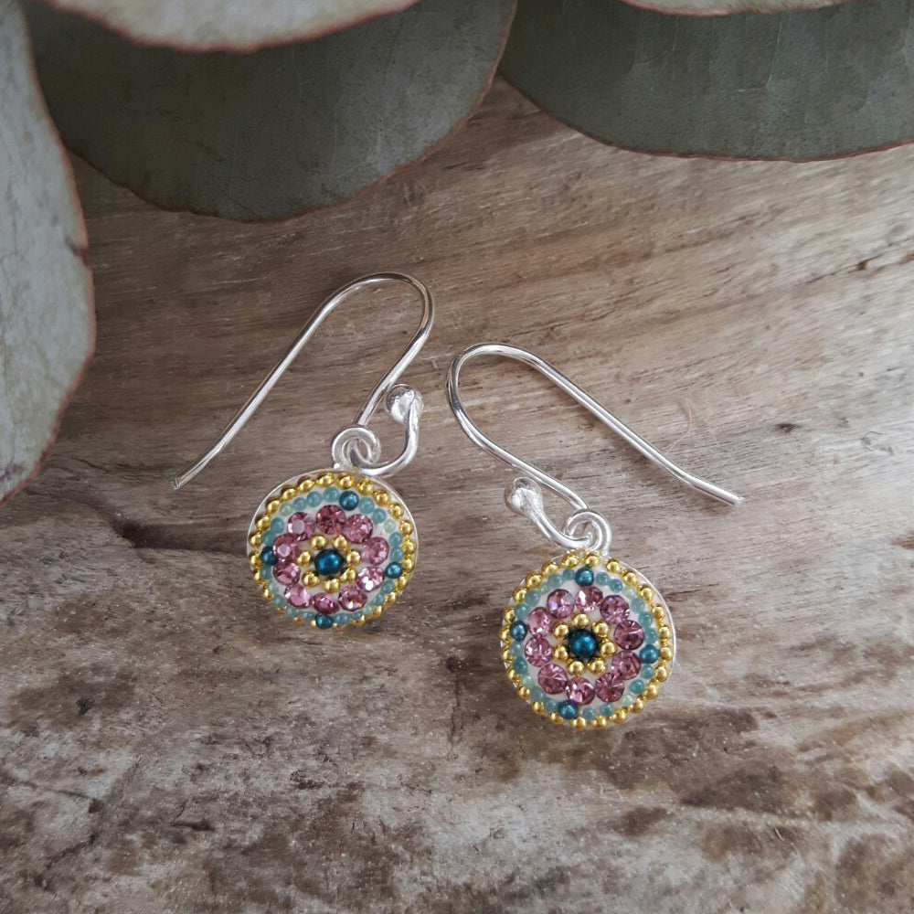 Allegra Antique Round Daisy Drop Earrings